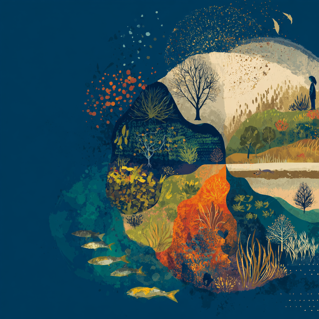 A flourishing bioregional landscape filled with human and more-than-human life