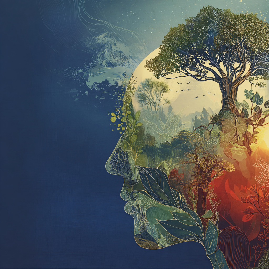 Planet Earth flourishing with abundant natural life